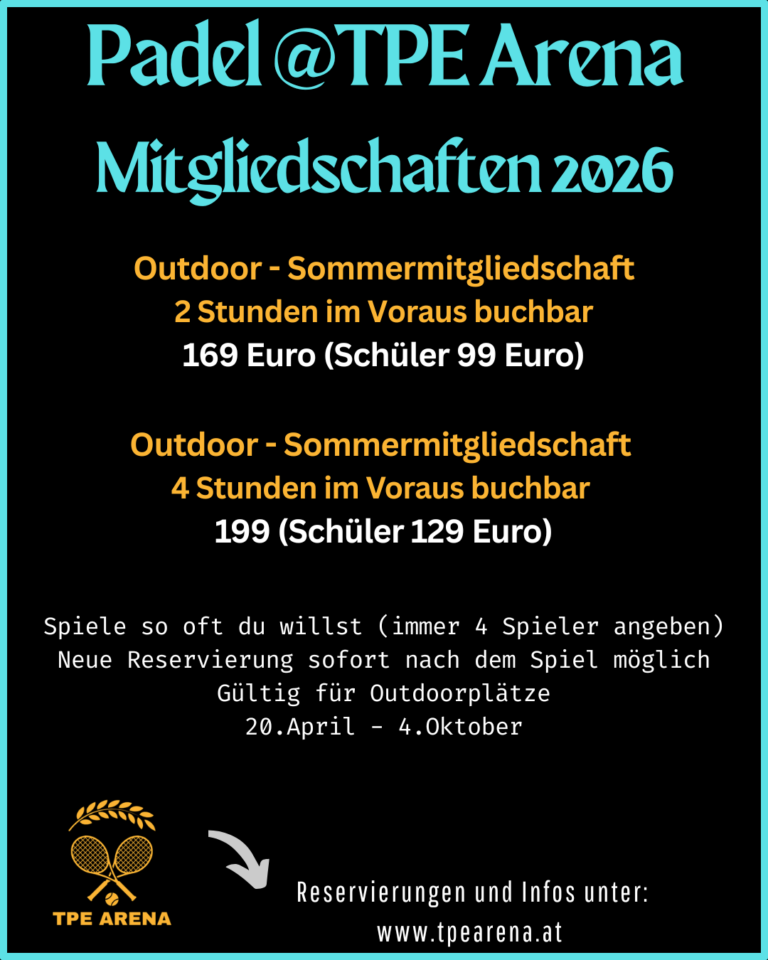 Padel Mitgliedschaft 2026 Flyer