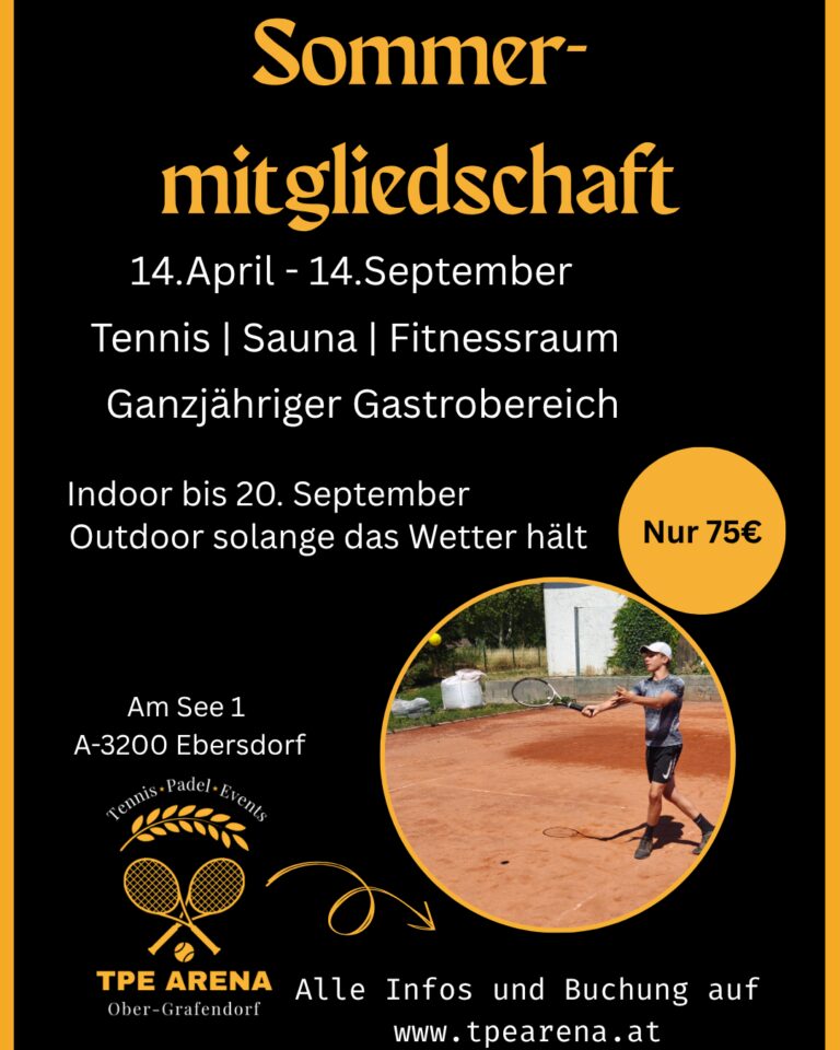Sommermitgliedschaft Tennis 2026 Flyer
