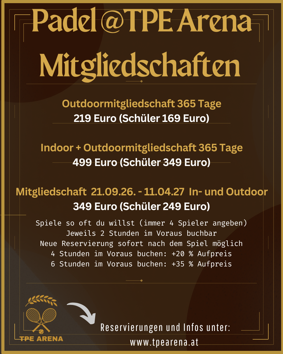 Padel-Mitgliedschaft in der TPE Arena